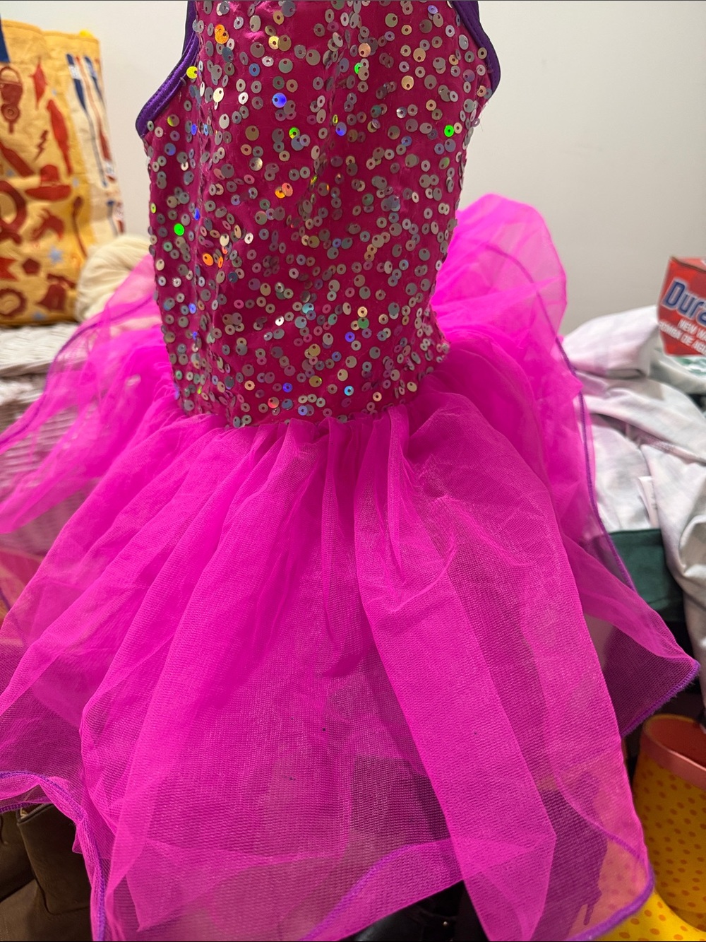 Kids Hot Pink Sequin Tutu Dress - Brand: weissman size 4-5